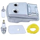 Gubeter Kit Filtro Carburante Aria marmitta Scarico, per Husqvarna 124L 125L 125Ld 128C 128Cd 128L 128Ld 128Ldx 128R 128Rj Trimmer Part, 574031502, 530150253