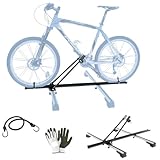 COMPATIBILE CON VOLVO V60 PORTABICI DA TETTO AUTO PORTABICICLETTA PER BARRE PORTATUTTO AUTO CARICO MASSIMO 15KG MATERIALE ACCIAIO PORTA BICI PER 1 SOLA BICICLETTA