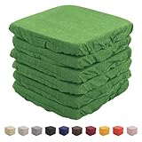 Intimitaly Set 6 Cuscini Sedia Vesto Con Elastico da Schienale Comodi Made in Italy in Cotone Imbottiti e Spessi 6 Cm (6 Verde Bosco)