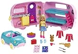 Barbie il Camper di Chelsea, PlaySet con Bambola, Veicolo, Roulotte e Tanti Accessori, Giocattolo per Bambini 3 + Anni, FXG90