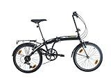 Multibrand, PROBIKE FOLDING 20, 20 pollici, 310 mm, City Bike pieghevole, 6 velocità, Unisex, anteriore e posteriore Mudgard, Bianco Verde (Nero Verde Lucido)