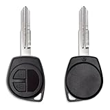 Lage Guscio per Chiave compatibile con Suzuki Swift Vitara Jimny Ignis Alto SX4 Liana Splash Baleno Karimun Wagon R Opel Agila, Fiat Sedici - Telecomando Cover Scocca Ricambio a 2 Tasti - con Lama