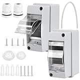 Tomoyuki Quadro Elettrico Esterno di Superficie, Scatola Stagna IP65, Cassetta Centralino Elettrico, Scatola di Distribuzione da Parete per Esterni, Giardini, Stazioni di Ricarica (2 pezzi a 2 vie)