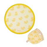 Fisura Ventaglio rotondo pieghevole anatre. Ventilatore a mano pieghevole originale. Frisbee giallo con stampa di anatre. 1 pezzo. Ventaglio portatile per feste. 20 cm., Anatre, 1 pezzo, Taglia