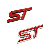 Emblema ST Adesivo Metallico in Metallo per Griglia Anteriore e Tronco - Distintivo Compatibile per Fiesta Focus Mondeo