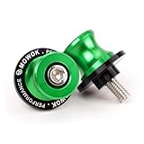 CCYYMOWOK 2 Pezzi M8 Nottolini Cavalletto Moto Accessori per KAWASAKI Z650 Z900 Z900RS Z800 Z1000 Z1000SX VERSYS 650 ER6N Ninja 650 400 1000 SX ZX-6R (Verde)