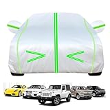 Telo Coperchio per Fi?t 130 Coupe 1971-1977(484,2x176x137,8cm),Foderato in cotone, ecologico, quattro stagioni, strisce riflettenti di notte