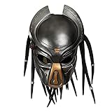 KENANLAN Maschera da predatore, maschera per Halloween, maschera da predatore con rabbragi, accessori per costume in lattice naturale, copertura completa per la testa, per Halloween e cosplay