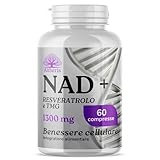 NAD Puro 1000mg con Trans Resveratrolo e Trimetilglicina 60 Compresse - Integratore Nicotinamide per Supporto Cellulare ed Energetico