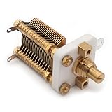 LeTkingok Condensatore Variabile Ad Aria a Sezione Singola in Rame Pieno, Base Ceramica Ad Alta Frequenza e Alto Q CW2F, 60PF/100PF per Antenna Loop (60P)
