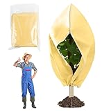 Cappuccio Protezione Piante, 240 x 200CM Protezioni per Piante Invernali, Sacco di Protezione Invernale con Cerniera e Coulisse, Telo Copri Piante Inverno, 50g/m² Sacco Protettivo Tessuto Non Tessuto