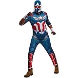 Rubies Costume di Capitan America Deluxe per adulti, uomini e donne, tuta con petto muscoloso e maschera, licenza ufficiale Marvel, Brave New World per carnevale, feste e cosplay