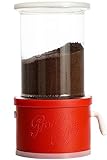 ProntoCaffè Contenitore e Dosacaffe per moka, per conservare caffè in polvere, dosa caffè con dispenser. Si usa con caffettiera fino a 12 tazze, barattolo sostituibile con latta da 10cm