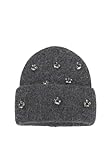 QUEEN HELENA Cappello Invernale Caldo Berretto Morbido con Strass Zuccotto Donna CP06 (IT, Testo, Taglia Unica, Grigio)