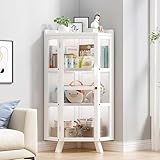 Vetrina Angolare, Trasparente Armadio di Stoccaggio con Porta in Acrilico, Vetrine Moderna per Soggiorno Camera da Letto Studio Cucina, Antipolvere