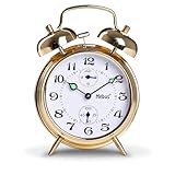 Sveglia meccanica per ascensore con campanello classico, puntatori luminosi: più retrò non è possibile/Colore: oro
