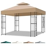 Inoamity Telo Ricambio Gazebo 3x3m Impermeabile con Doppio Strato, Protezione UV 95%, Ventilazione Ottimizzata, Facile Montaggio - Compatibile per Giardino, Terrazza, Camping e Spiaggia