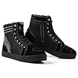 IRON JIA'S Scarpe Moto Uomo，Stivali Moto Casual da Strada Traspiranti e Antiscivolo con Cerniera Laterale, Supporto per la Caviglia e Pattini di Cambio 43
