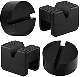 4 Tamponi in Gomma per Cric, Sollevatore Auto Ponte con Scanalatura Evita Graffi Danni per Dura Resistente Universale Jack Pad Stand Nero, Resistere a 3 Tonnellate