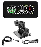 Inclinometro Digitale Fuoristrada DC10v-30v, Inclinometro 4x4 con Fondazione, Tachimetro Gps per Auto Moto