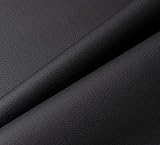 IPEA Tessuto in Ecopelle/Finta Pelle Nera per Rivestimento e Arredamento - 140 x 50 cm - Pelle Sintetica Morbida per Arredo, Divani, Sedie, Casa, Accessori - Mezzo Metro - Colore Nero