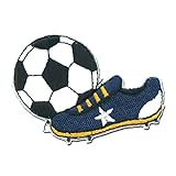 calcio scarpa da calcio Sport - Toppe termoadesive Patch Toppa ricamate, misura: 6 x 4,3 cm
