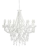 Grafelstein 20267309110 - Lampadario a 12 bracci con cristalli, A 70 cm, colore: Bianco