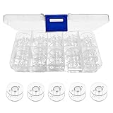 zoerbufan 20 Pezzi Bobine per Macchina da Cucire,Bobine Universali Plastica,Bobine per Macchina,Rocchetti per Cucito Bobina per Macchine da Cucire con Scatola(Trasparente)