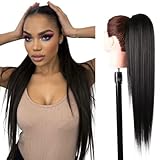 Ser Mulher Extension Coda Di Cavallo MARILIA | Facile da applicare | Look naturale 100% | Termofibra resistente | Capelli Lunghi e Lisci, 70 cm TERMOFIBRA (1 Nero)