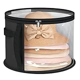 SSKHE 1 scatola per cappelli con coperchio, scatola rotonda per cappelli, borsa da viaggio, leggera e traspirante, per casa e viaggio