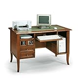 Mar.c.a. Design - Scrivania Arte Povera con Ripiano, Porta Tastiera e 4 Cassetti - Scrittoio in Legno 130x74x78 cm Made in Italy