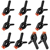 Diompirux 10 Pezzi Fermagli a Molla Nylon, Morsetti a molla pesanti, Morse da falegname con ganascia mobile, morsetti in mussola di plastica resistente, per falegname, foto studio artigianato progetti