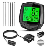 Contachilometri Bici con Filo, Computer per Bici con 16 Funzioni, Contachilometri per Bici Impermeabile, Contachilometri Bicicletta, Retroilluminazione, Memoria automatica, Schermo ad Alta Risoluzione