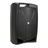 PROEL V12PLUS - Cassa monitor audio diffusore bi-amplificato a 2 vie con cono da 12" e potenza di picco di 600W, Nero