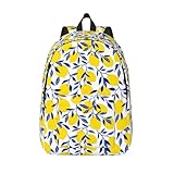 Buewutiry Zaino da viaggio per computer portatile – Tropical Lemon Canvas Computer Backpack Bag Fit Laptop con cinghie imbottite, Nero, S
