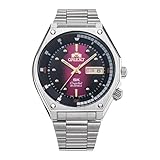 Orient Revival Neo 70s - Orologio Da Uomo Automatico a Carica Manuale Impermeabile Bracciale e Cassa In Acciaio Metallizzato Quadrante Rosso - RA-AA0B02R39B RA-AA0B02R