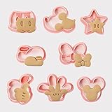 ZOOMPIL Stampi Biscotti Topolino, Mouse Cookie Cutter Set, Accessori da Cucina, 3D Tagliabiscotti, Stampi per Biscotti per Bambini, per Fondente, Cookie, Torta Decorazioni, 8 Pezzi