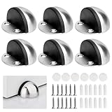 6 Pz Fermaporta da Pavimento Adesivo, Ferma Porta da Pavimento, Blocca Porta da Pavimentos senza Foratura, Fermaporta in Acciaio Inox per Protegge Porte Pareti Mobili, o Montaggio a Vite