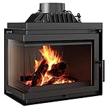 KRATKI Inserto camino SIMPLE, vetratura laterale, porta con battuta a sinistra o a destra, dimensioni in cm: H70,1 x L60 x P36 cm, potenza termica nominale 8 kW, classe di efficienza energetica A