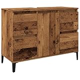 vidaXL Mobile Lavabo Legno Antico 80x33x60 cm in Legno Multistrato, Mobile sottolavabo, armadietto da Bagno, vanità da Bagno, mobiletto da Bagno