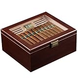 ProCase Humidor per Sigari con Igrometro Digitale e Umidificatore, Cofanetto con Interno in Legno di Cedro per 20-50 Sigari, Regalo per Uomo, Amante di Sigari Cubani -Large
