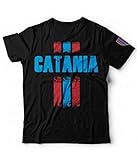 Generico T-Shirt Catania Calcio Città Sicilia Maglietta Stadio Rossoazzurri Massimino Cibali Etna Liotro (Nero, XL)