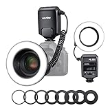 Godox ML150II portatile LED Macro Ring Flash Set di luci flash ad anello Selezione della potenza a 6 livelli (1/32-1/1) 5800K±200K Dimmerabile per Nikon/Canon/Olympus/Sony Con anello adattatore 8X.