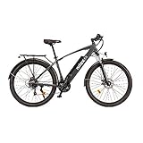 Nilox, E-Bike X7 Plus, Trekking Bike con Pedalata Assistita, 80 km di Autonomia, Fino a 25 km/h, Motore 36 V 250 W, Batteria al Litio da 36 V- 13 Ah, Copertoni Semi Tassellati 27.5" x 2.10"