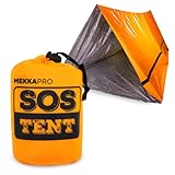 MEKKAPRO Tenda da Sopravvivenza per 2 Persone con Rivestimento Termico – Tenda di Emergenza Ultraleggera, Resistente all'Acqua e al Vento – Tenda da Campeggio, Escursione e Attività all'Aria Aperta