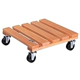WAGNER Carrello per piante TOSCANA 29 x 29 x 8,5 cm I Carrello per fiori per interni ed esterni, terracotta I In legno di conifere massello FSC® con Ruote I Portata 150 kg I Fatto in UE - 20015301