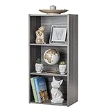 Iris Ohyama Mobile, librerie larghe 40 cm, Scaffale Angolare da Parete in Legno, 3 Livelli, Grigio, Polivalente, Modulare, Aperto, Per Soggiorno, Ufficio, Libri, Decorazioni, Montaggio Facile, CX-3