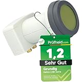 GSS Helios Twin LNB 40 mm con protezione UV e protezione dalle intemperie + ausilio di sollevamento, 2 partecipante – Basso consumo energetico – 1 X – Full HD 4K LNC