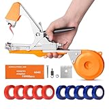Soojook Legatrice per Piante, 50mm Legatrice per Pomodori, Vigneto, Cetriolo, Macchina per Legare i Pomodori con 10000pz Graffette 10 Rotoli di Nastro SW-8105O