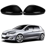 Cappuccio Dello Specchietto Retrovisore Sostituzione per Peugeot 308 T9 MK2 2013-2022, Cappucci per Specchietti Retrovisori Cromati Copri Specchietto Retrovisore Automatico (Nero)
